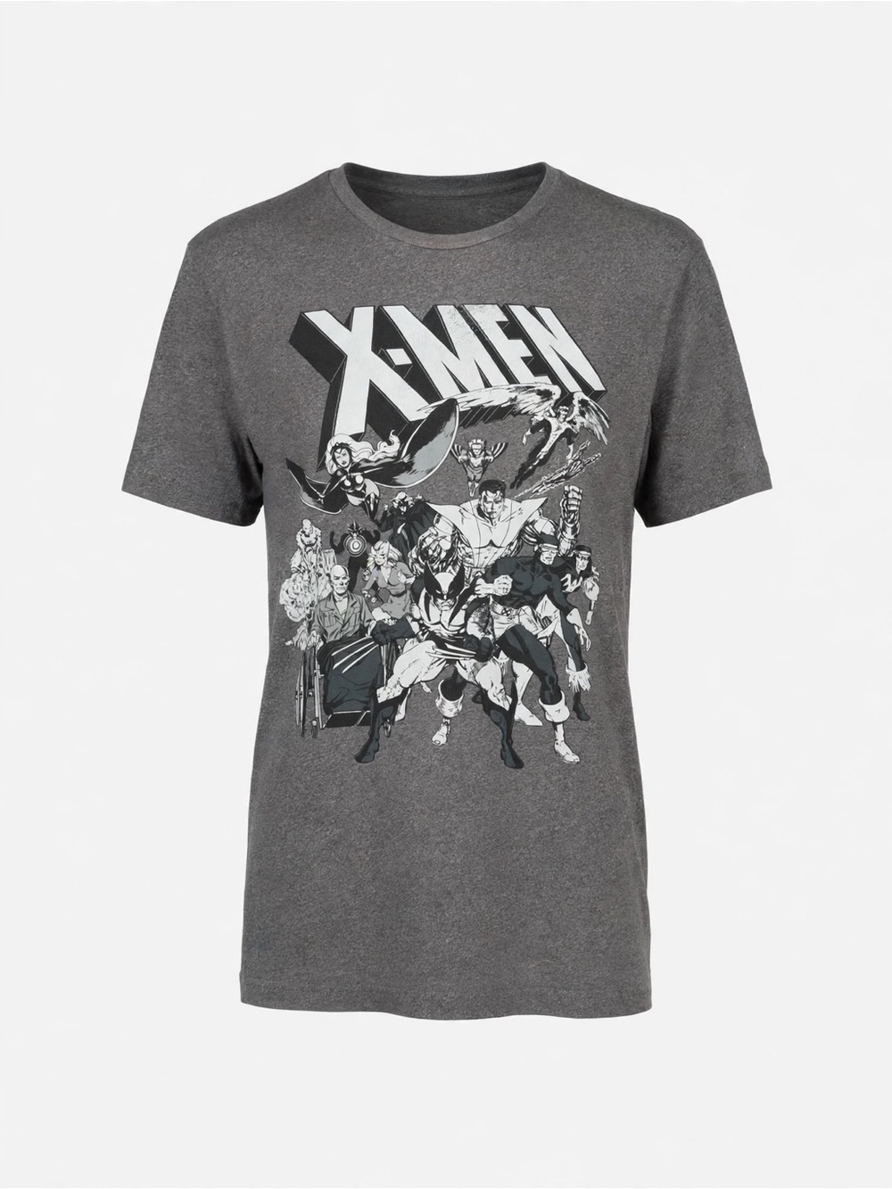 X-Men assemble! Gray heather Marvel tee large vintage-style X-MEN logo full team